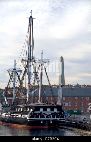 Die USS Constitution befindet sich in Charlestown Navy Yard in Charlestown Boston Massachusetts, USA Stockfoto