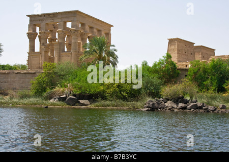 Tempel der Isis in Philae in der Nähe von Assuan, Ägypten Stockfoto