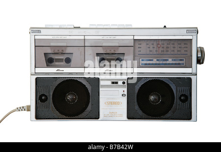 1980er-Jahre Retro-Stereo-Radio-Kassettenrecorder Stockfoto