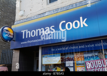 Thomas Cook Reisebüros shop High Street Läden und shopping-Januar 2009 Stockfoto