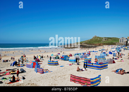 Sommer am Porthmeor beach,st.ives,cornwall,uk Stockfoto