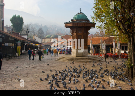 Sebilj Brunnen auf taube Platz in Sarajevo Bosnien Stockfoto