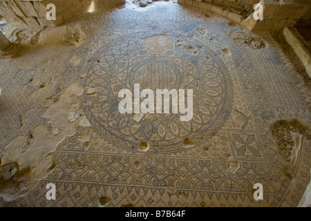 Byzantinische Mosaik im archäologischen Park in Madaba, Jordanien Stockfoto