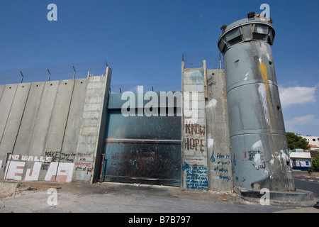 Israelischen Sicherheitszauns außerhalb Bethlehem im Westjordanland Stockfoto