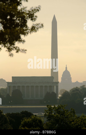 National Mall & Washington D.C., gesehen aus Arlington, Virginia, USA Stockfoto