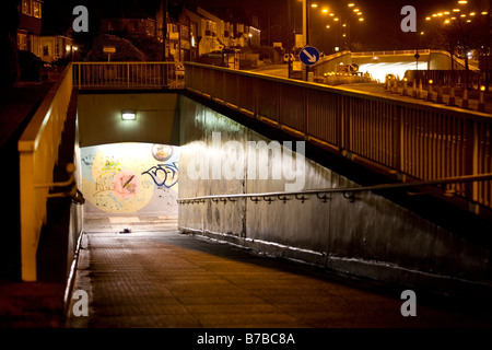 Eine u-Bahn unter der A456 Straße in Quinton, Birmingham, UK Stockfoto