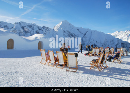 Die White Lounge Café-bar Ahorn Berge Mayrhofen Österreich Stockfoto