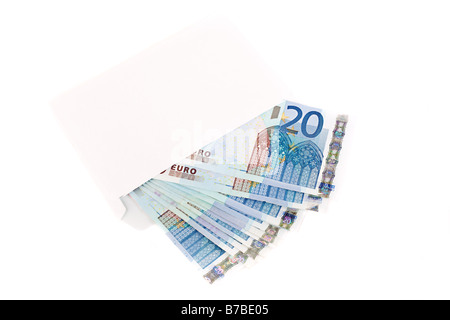 Umschlag von zwanzig Euro-Banknoten Stockfoto