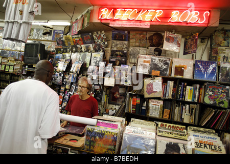 Bleecker Bobs, Plattenladen, Greenwich Village, New York City, USA Stockfoto