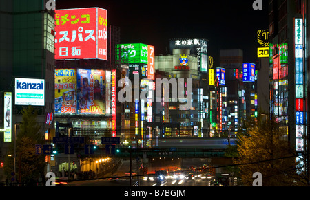 Blick auf die bunten Lichter der Kabukicho Shinjuku-Tokio Stockfoto