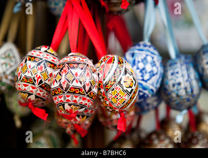 Handbemalte dekoriert Souvenir Eiern, Budapest, Ungarn Stockfoto