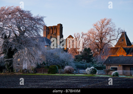 Schottland im Winter Kelso Abbey Stockfoto