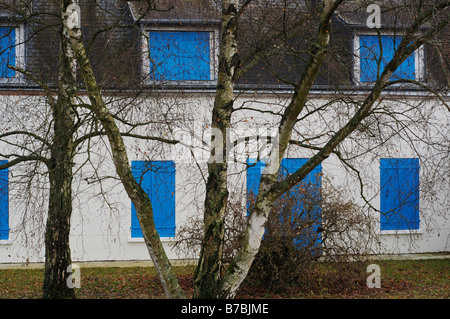 Haus mit Fenster Fensterläden geschlossen Frankreich in der Nähe von Orleans eingesperrt Stockfoto