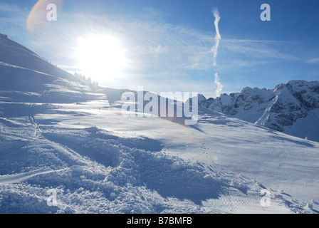 Schneelandschaft Ahorn Berge Österreich Stockfoto