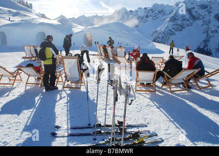 Die White Lounge Café-bar Ahorn Berge Mayrhofen Österreich Stockfoto