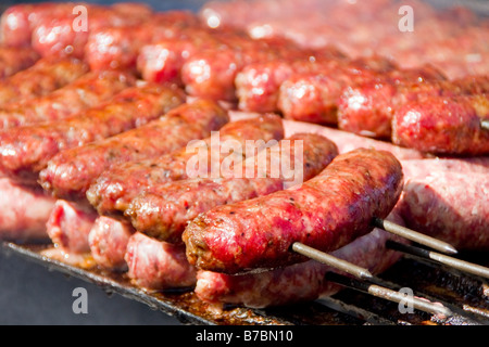 Argentinische Chorizo-Würste gekocht wird Stockfoto