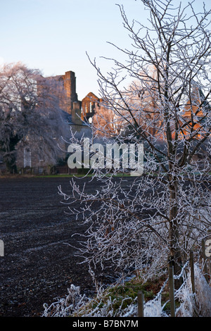 Schottland im Winter Kelso Abbey Stockfoto