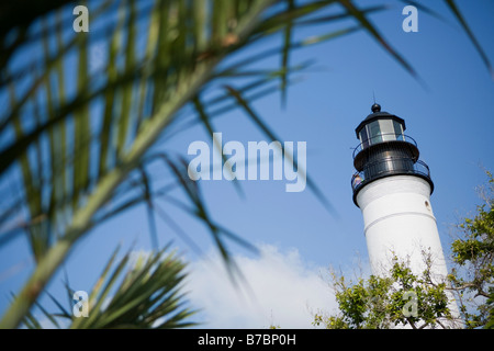 Key West Leuchtturm, ein National Historic Landmark sitzt auf Whiteheads Punkt in Key West, im Monroe County in Florida. Stockfoto