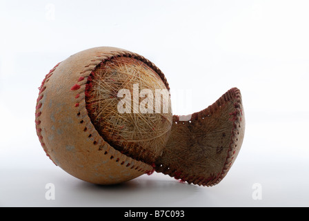 Alte, verschlissene baseball Stockfoto