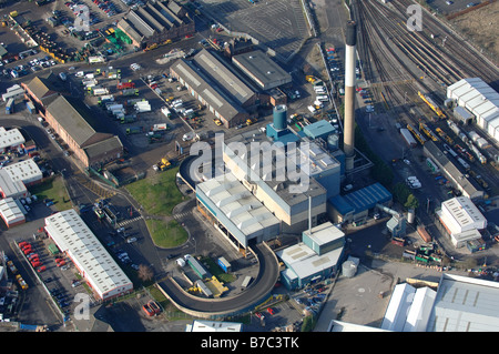 Luftaufnahme der Müllverbrennungsanlage Stockfoto