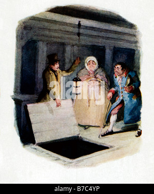 Oliver Twist The Beweise vernichtet original-Illustration von George Cruikshank für den Dickens Roman von 1837 1839 Stockfoto