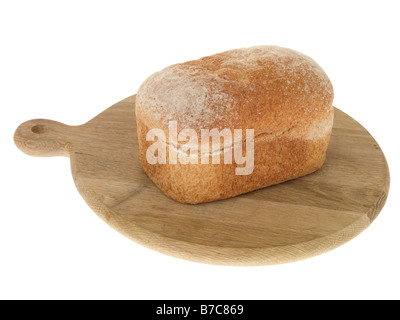 Frische, gesunde Laib Ofen Bio Vollkorn Bauernbrot Isoliert gegen einen weißen Hintergrund mit keine Menschen und einen Freistellungspfad Stockfoto