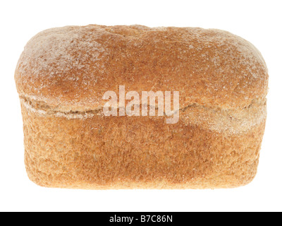 Frische, gesunde Laib Ofen Bio Vollkorn Bauernbrot Isoliert gegen einen weißen Hintergrund mit keine Menschen und einen Freistellungspfad Stockfoto