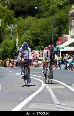 Radfahrer die Tour Down Under 2009 Classic Bike Rennen in den Adelaide Hills Australien Stockfoto