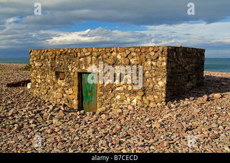 Weltkrieg zwei Pillbox defensive Bunker am Strand von Porlock Weir in der Nähe von Minehead in North Somerset England UK Stockfoto