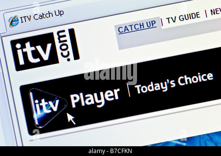 Makro-Screenshot der Website für ITV Player - ist der Kanal video-on-Demand-Catch-up-Service (nur zur redaktionellen Verwendung) Stockfoto
