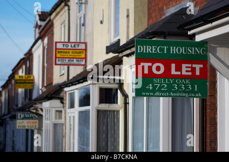 Studentisches Wohnen und Wohn-Immobilien zum Verkauf und zu vermieten in Selly Eiche Birmingham UK 20. Januar 2009 Stockfoto