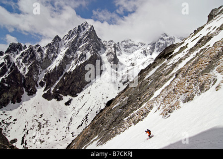 Alpin Ski, Filmarsky Zlab, hohe Tatra, Slowakei Stockfoto