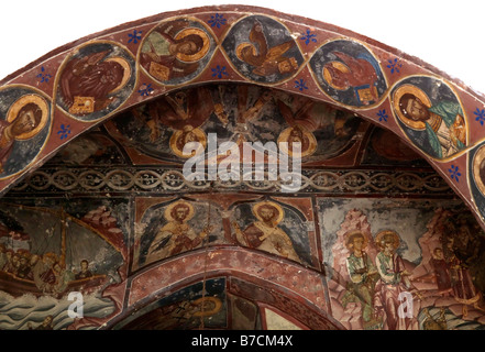 Fresken der Heiligen Patmos Kloster St. Johns Chora Patmos Griechenland erinnert an den Ort, an dem der heilige Johannes von Patmos komponierte Sein Evangelium und der Apocal Stockfoto