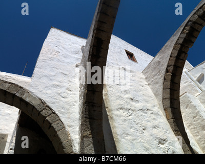 Bögen am Kloster St. Johns Chora Patmos Griechenland Erinnert an den Ort, an dem der heilige Johannes von Patmos seine komponierte Evangelium und die Apokalypse Stockfoto