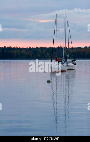 Schiffe im Lake Champlain in Upstate New York, 6. Oktober 2008 Stockfoto