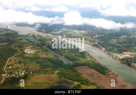 Luftaufnahme des Panama-Kanals, Panama Stockfoto