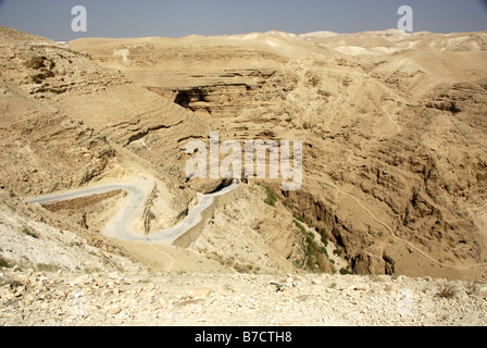 Kloster des Heiligen Georg Hozebite in der Judäischen Wüste in der Nähe von Jericho, Israel Stockfoto