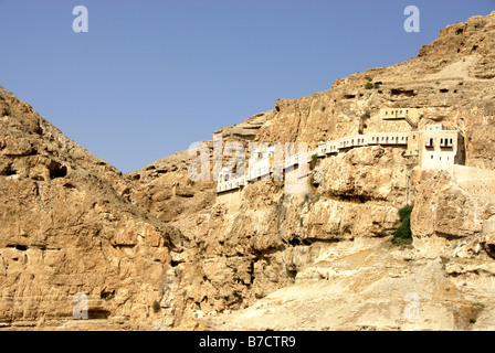 Griechische orthodoxe Berg der Versuchung Kloster in Jericho, Israel Stockfoto