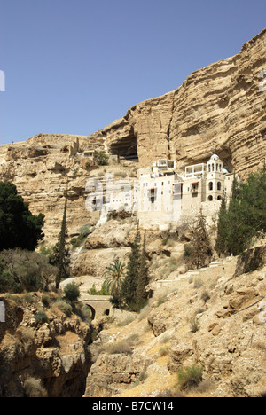 Kloster des Heiligen Georg Hozebite in der Judäischen Wüste in der Nähe von Jericho, Israel Stockfoto