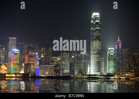 Nachtaufnahme von Hong Kong kann man die Verschmutzung Stockfoto