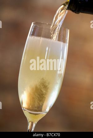 Champagner in Strömen Stockfoto