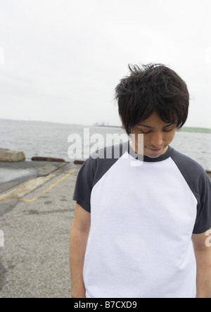 Man blickte auf pier Stockfoto
