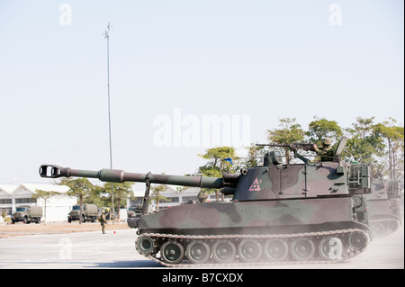 M109A2 155mm SP Haubitze während militärische Übung bei der 58. Artillerie-Befehl, Taichung, Taiwan Stockfoto