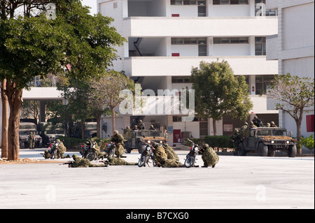 Krieg-Übung beim 58. Artillerie-Befehl, Taichung, Taiwan Stockfoto