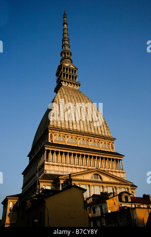 Mole Antonelliana, Nacht, Synagoge, Turin, Piemont, Italien, Landschaft, Alessandro Antonelli Stockfoto