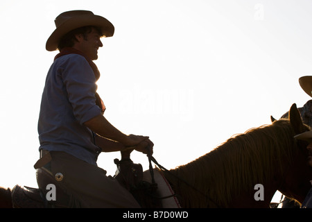 Ein Cowboy auf einem Pferd Stockfoto