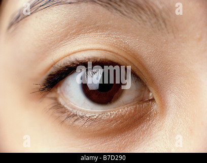 Nahaufnahme einer Frau Auge Stockfoto