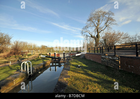 Sperren Sie auf Chesterfield Kanal in Derbyshire England UK Stockfoto