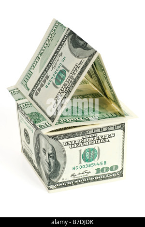 Dollar das Haus ein abstraktes Design von Dollar in Form von Wohnung Stockfoto