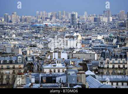 view to Paris and Centre Pompidou, France Stockfoto